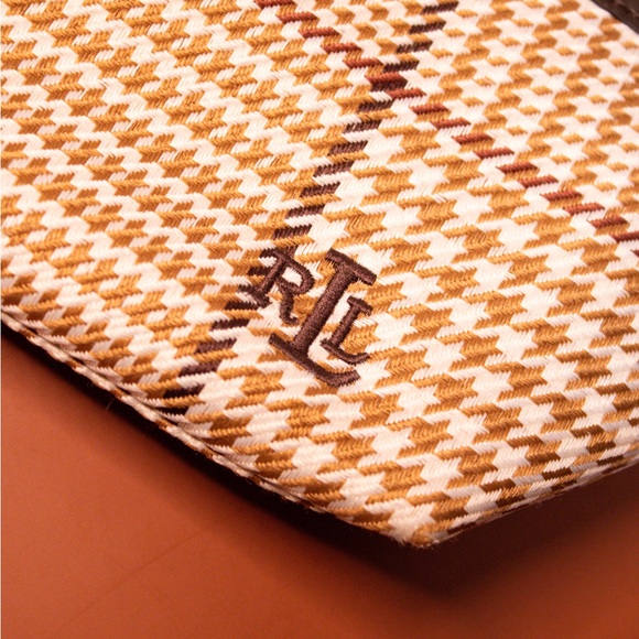 Lauren Ralph Lauren:  Vintage Autre Marque Houndstooth Canvas Handbag - Picture 3 of 8